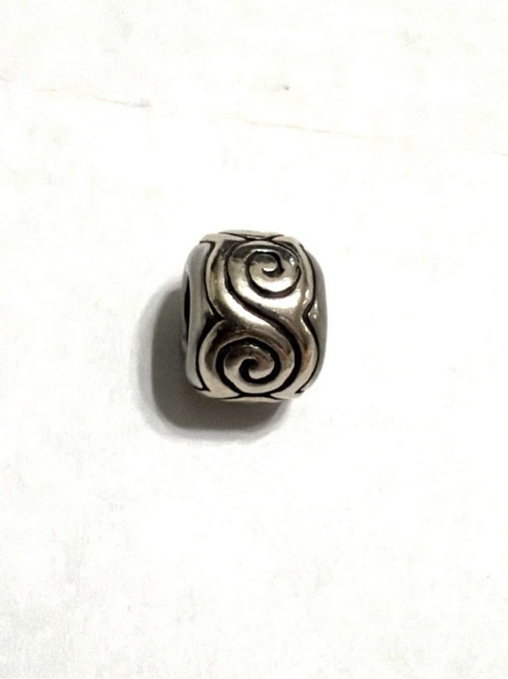 Pandora Sterling Silver Large Swirl Wave Charm Bead Retired 790228